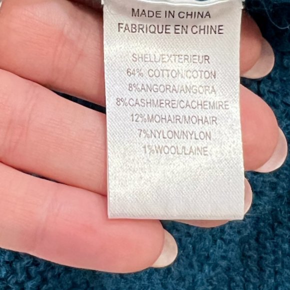 Theory RARE Multi Ribbed Colorblock Cardigan Floriane Land Sweater sz Large - Picture 10 of 11